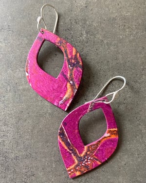 Image of One-Of-A-Kind Monoprint & Sterling Earrings - #11