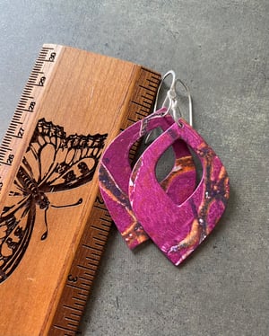 Image of One-Of-A-Kind Monoprint & Sterling Earrings - #11