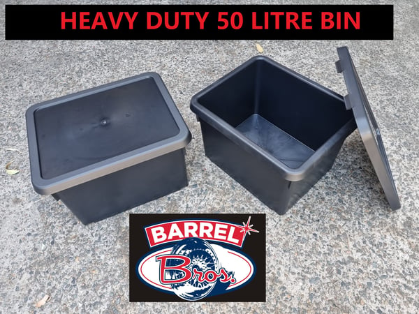 Image of Heavy Duty 50 Litre Bin with lid. Made in Australia. PICK UP ONLY