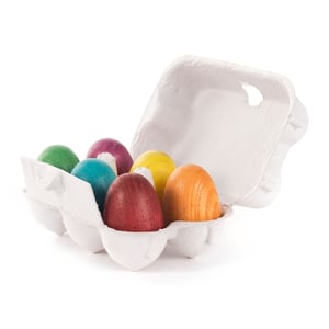 Image of Small wooden Easter Eggs in Carton