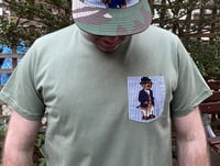 Image 1 of Olive Green Teddy Bear Pocket Tee Shirt