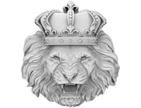 Lion with Kings crown Cad file ready for 3D printing