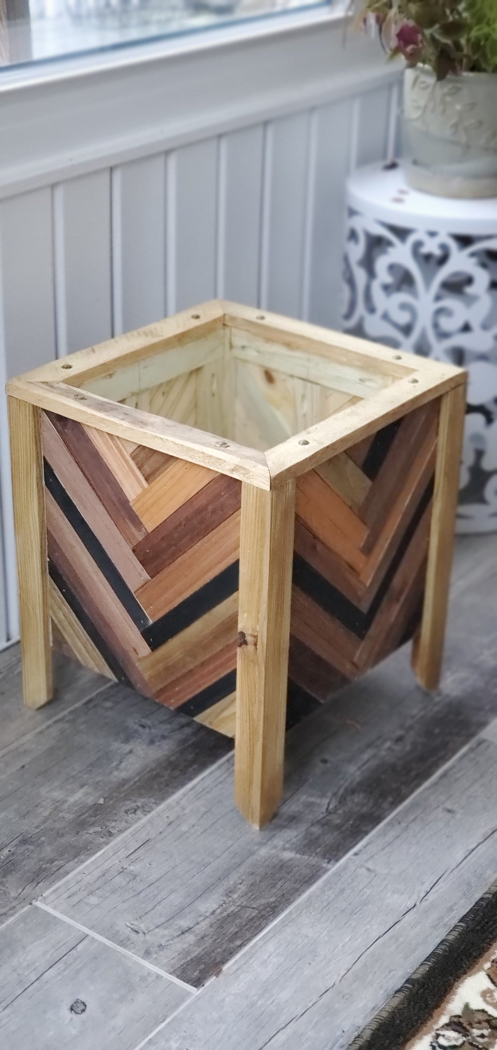 Modern Rustic Solid Wood Planters