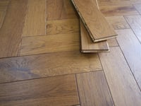 Image 2 of 14 x 100 Smoked Brushed & Oiled Herringbone