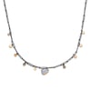 Opal and grey diamond celestial necklace 