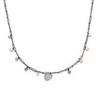 Image 1 of Opal and grey diamond celestial necklace 