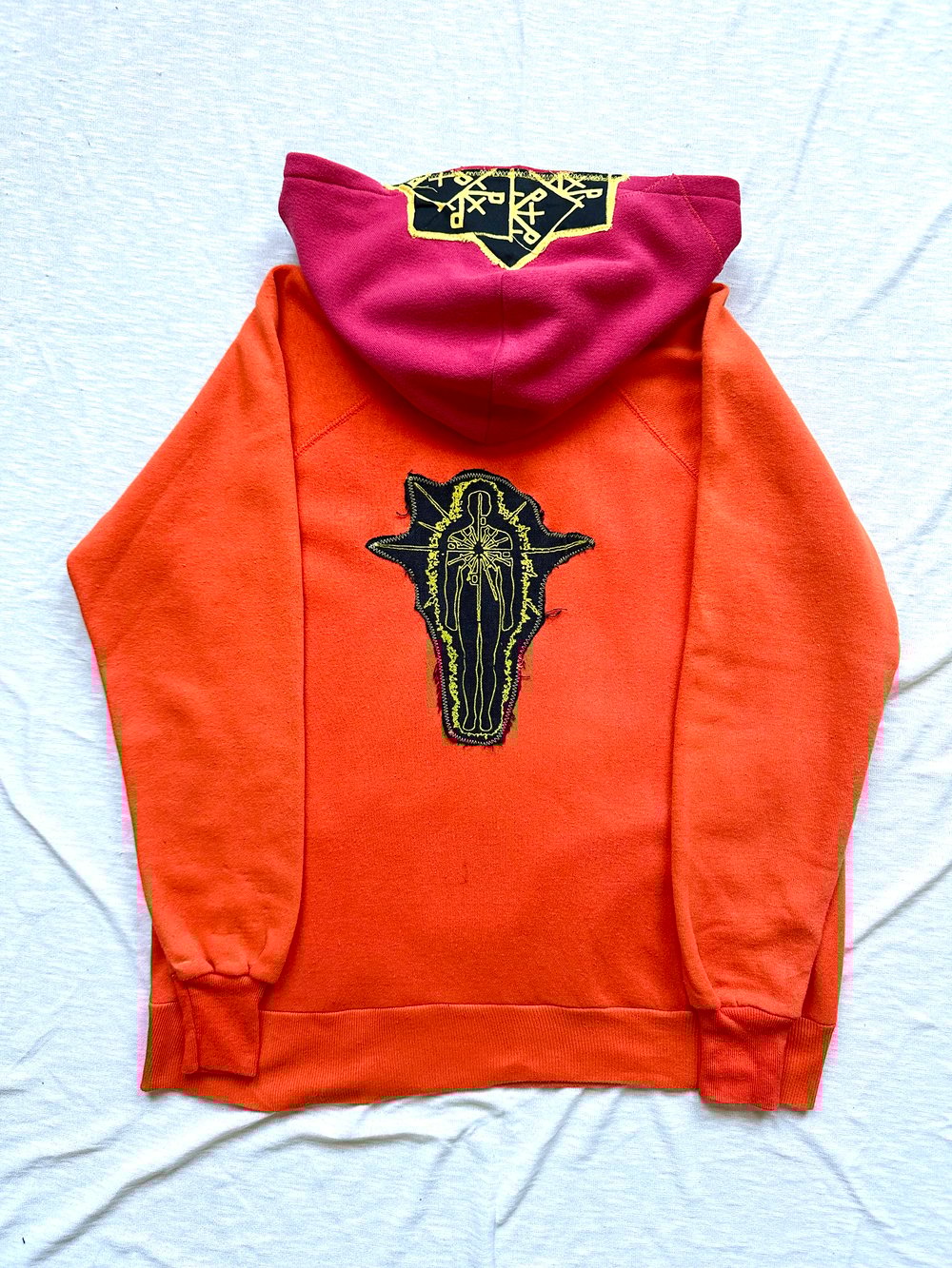 right here inside cut and sew hoodie