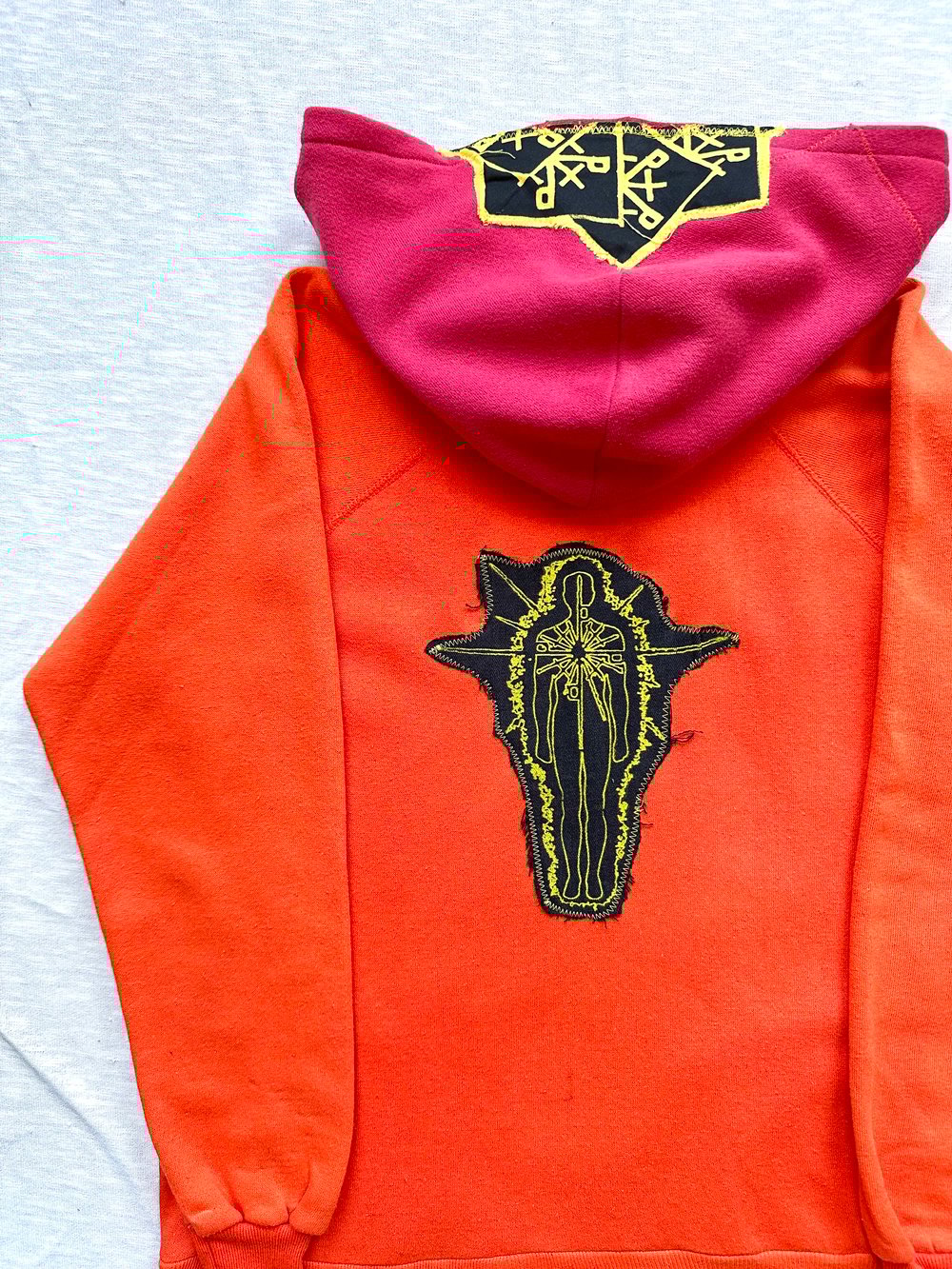 right here inside cut and sew hoodie