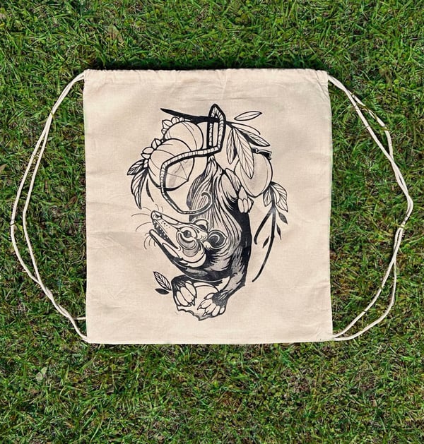Image of Opossum Drawstring Bag