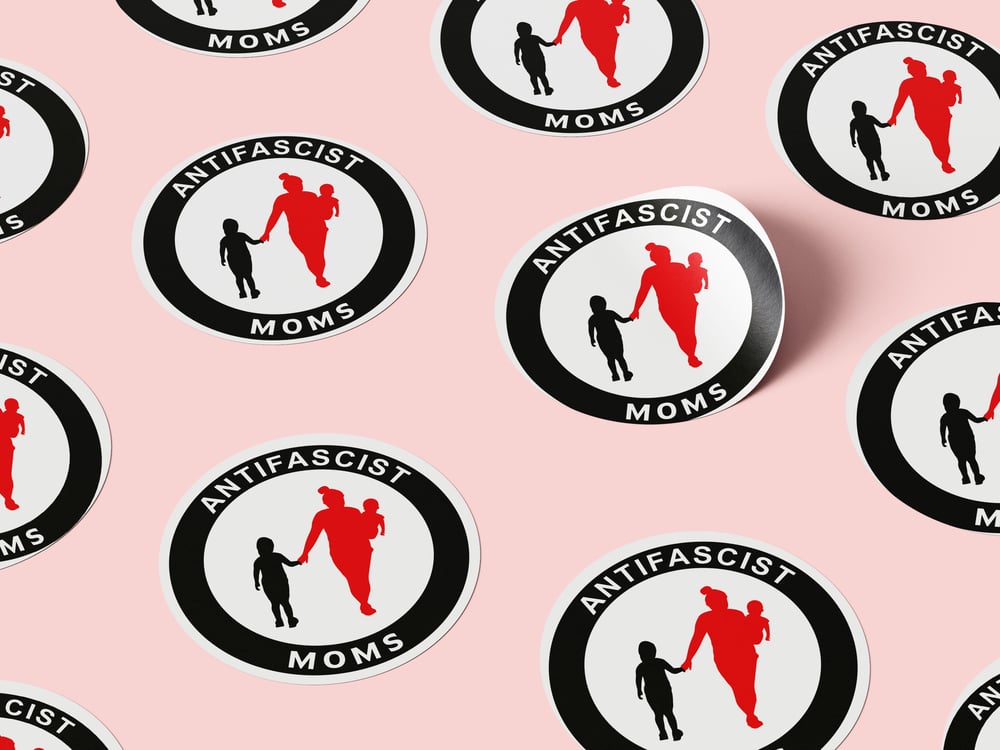 Image of Antifascist Moms 2.5' round sticker