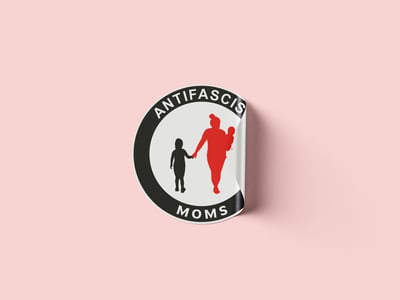 Image of Antifascist Moms 2.5' round sticker