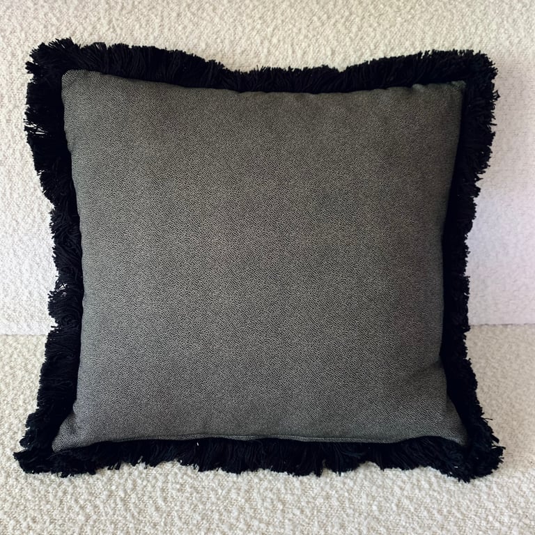 Vintage tiny dots cushion cover with fringe Image 3