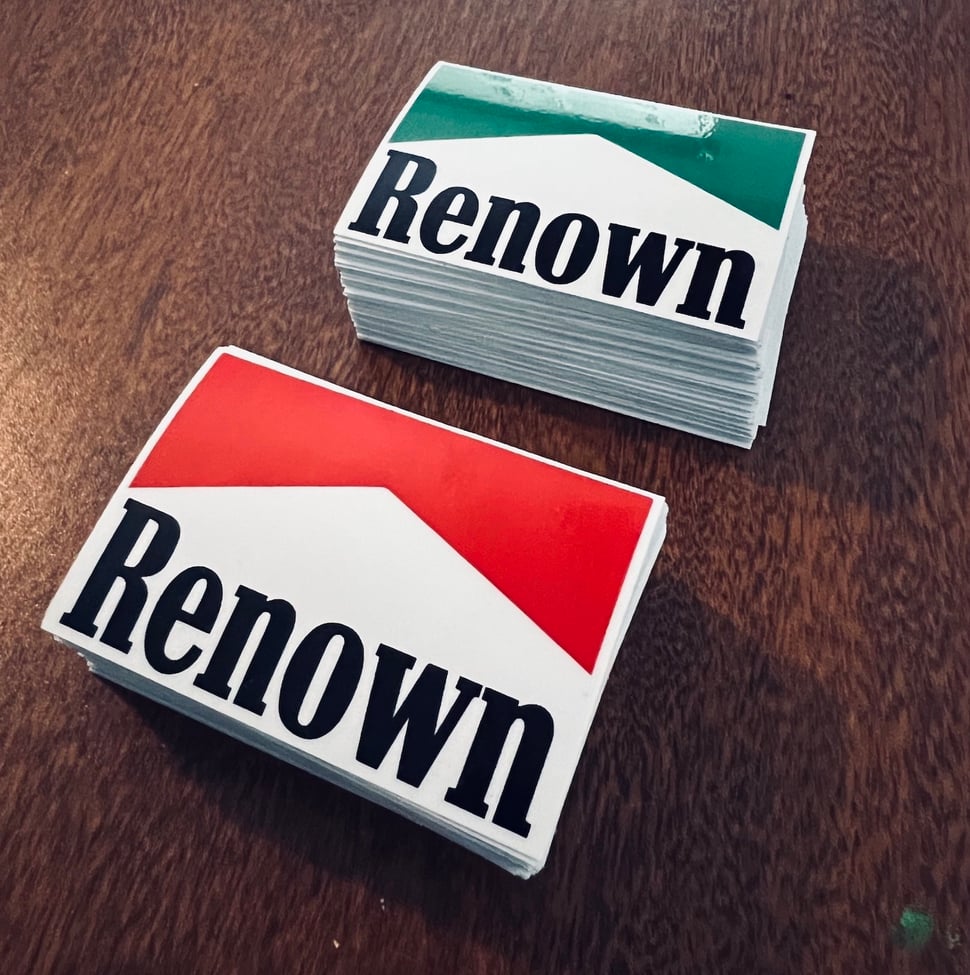 Image of Renown Flag Sticker 2.5" Red or Green