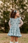 Rayna Pinafore Blue Floral RTS, Size 5
