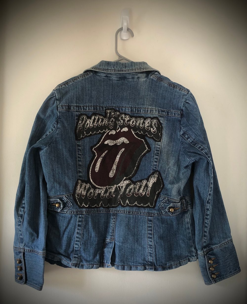 Upcycled “Rolling Stones: World Tour” denim jacket