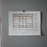 Image 2 of Anciennes planches, dessins de menuiserie. (Les magasins et leurs devantures).