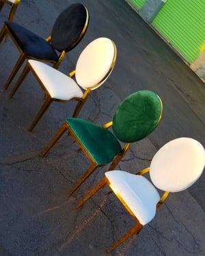Image of Hunter Green Velvet / Gold Luxury Chairs 