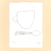 Cup and Spoon, Dry Point Etching