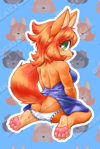 Orange Fox Rear - Vinyl Sticker