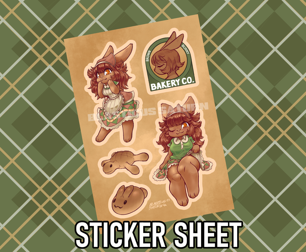 Bread Bunny - 6x4 Vinyl Sticker Sheet