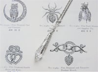 Image 4 of Roaring 20s Flapper Pendant on 18" Chain, Clear & Antique Silver
