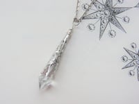 Image 5 of Roaring 20s Flapper Pendant on 18" Chain, Clear & Antique Silver