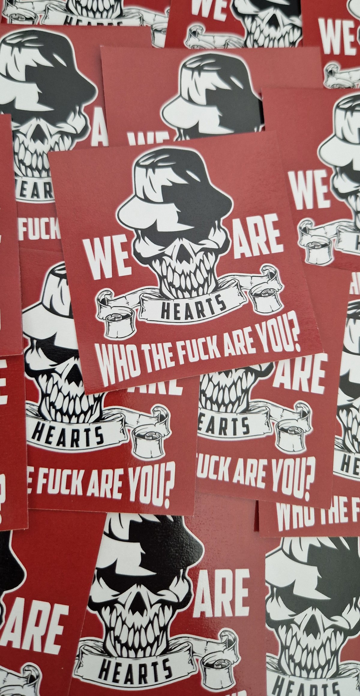 Pack of 25 7x7cm Heart Of Midlothian We Are Hearts Football/Ultras Stickers.