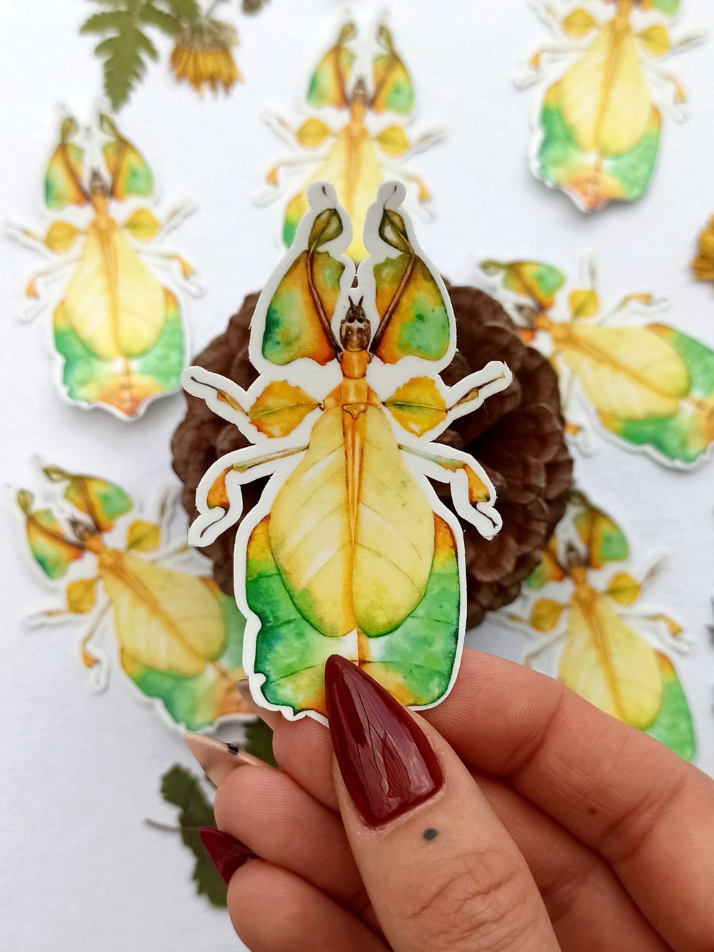 Image of Leaf Insect Waterproof Sticker 