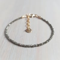 Image 1 of Dainty gold Pyrite Bracelet