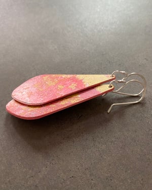 Image of One-Of-A-Kind Monoprint & Sterling Earrings - #16