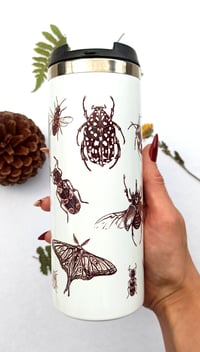 Image 2 of Travel Mug Stainless steel Thermos with Insect Illustrations