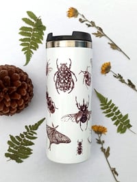 Image 1 of Travel Mug Stainless steel Thermos with Insect Illustrations