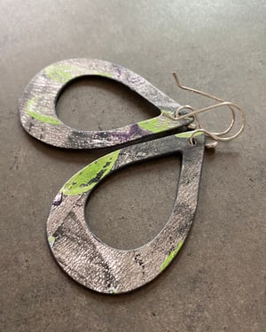 Image of One-Of-A-Kind Monoprint & Sterling Earrings - #18