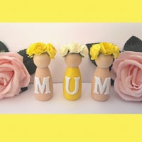 Image 3 of Personalised Wooden Peg Dolls, Mum Gift, Mothers Day Gift, New Mum Gift, Baby Shower Gift