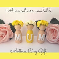 Image 1 of Personalised Wooden Peg Dolls, Mum Gift, Mothers Day Gift, New Mum Gift, Baby Shower Gift