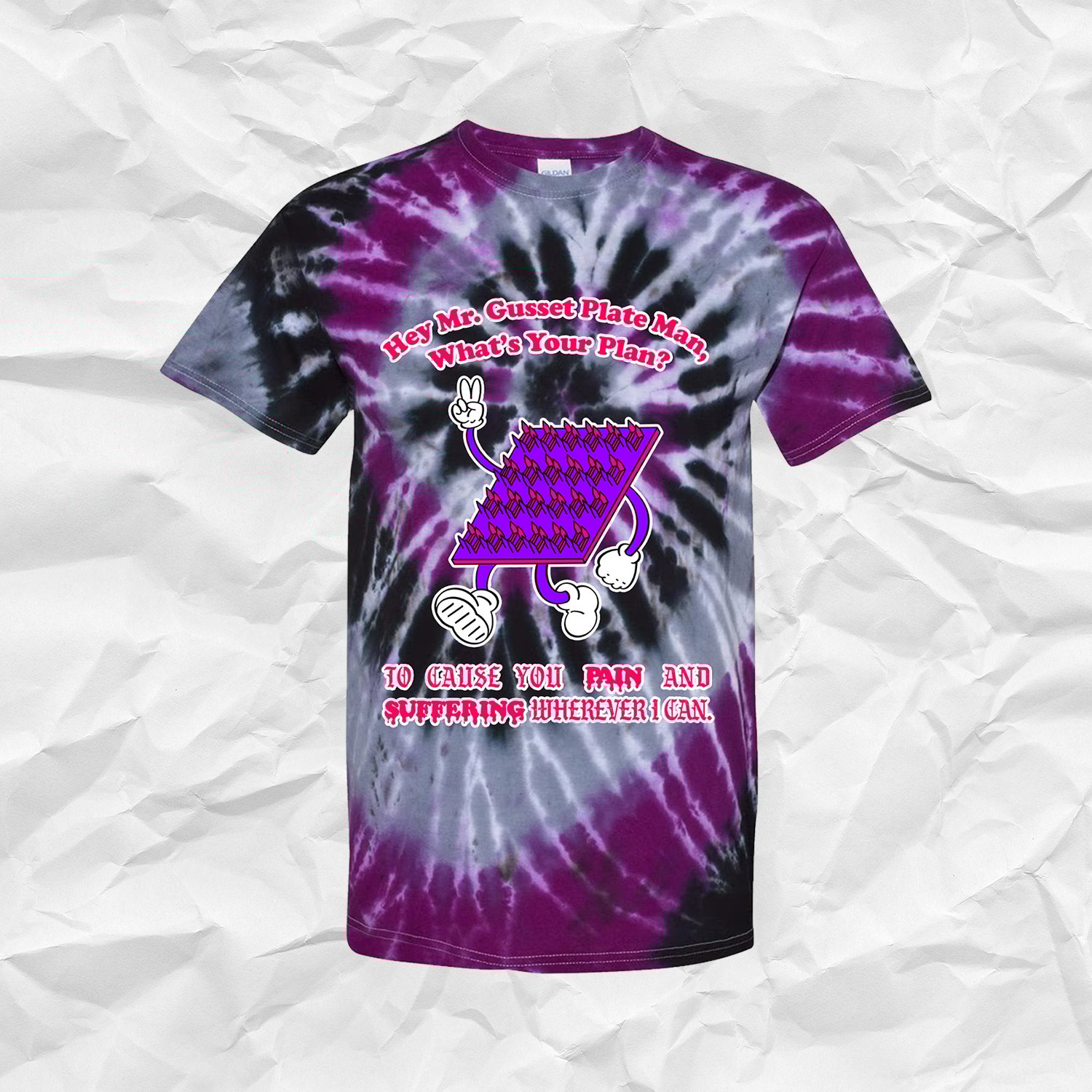 Mr Gusset Plate Man - Purple tie Dye