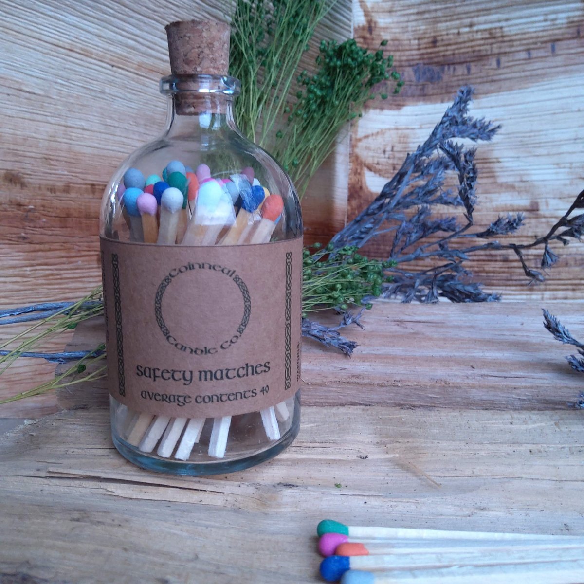 Vintage Style Bottle of Rainbow Matches