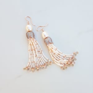 Pearl & Quartz Tassel Earrings