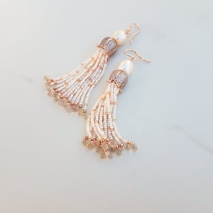 Pearl & Quartz Tassel Earrings