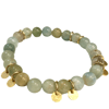 Ltd Ed - Gold Coin Charm Bracelet - 8mm Aquamarine Bead