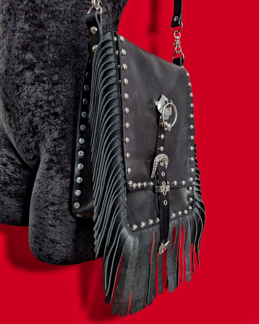Ace of Spades Concho & Fringed Bag/Backpack