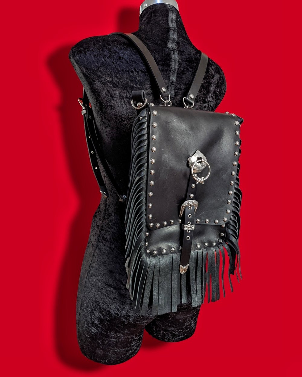 Ace of Spades Concho & Fringed Bag/Backpack