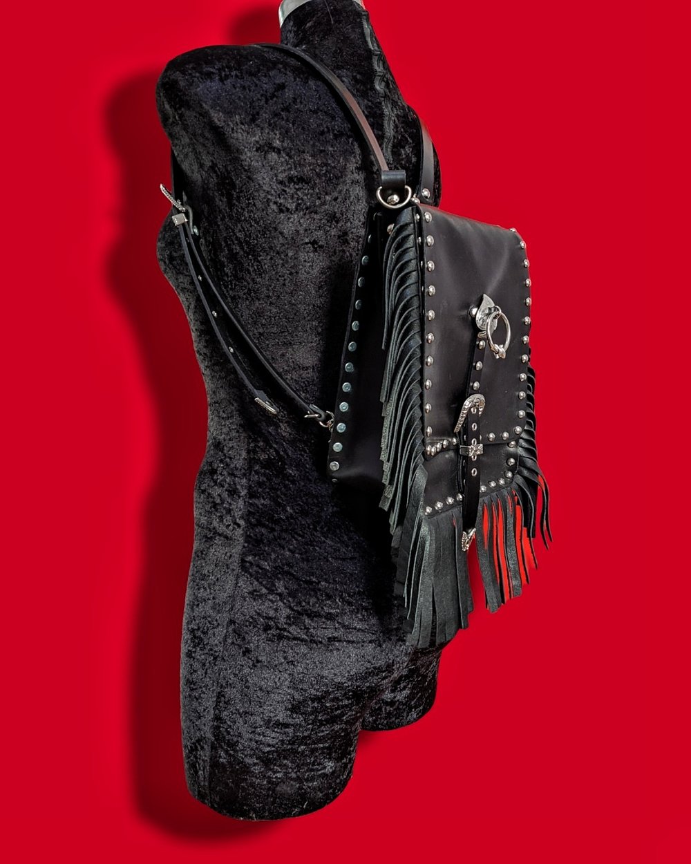 Ace of Spades Concho & Fringed Bag/Backpack