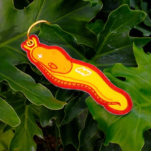 Banana Slug Embroidered Keychain