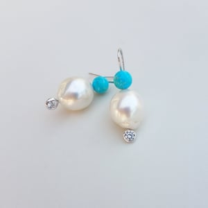 Australian Pearl & Turquoise Earrings