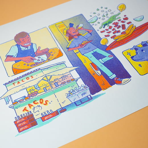 La maravillosa experiencia de comer un taco - Riso Print Limitado