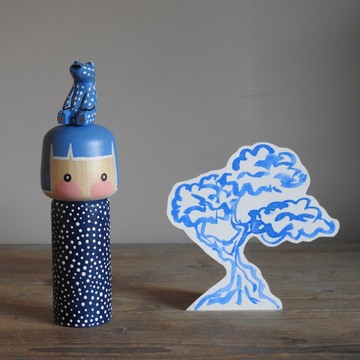 Image of Little blue bear girl