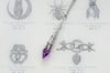 Gothic Vamp Pendant Necklace on 18" Chain, Purple & Antique Silver