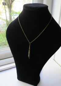 Image 3 of Gothic Vamp Pendant Necklace on 18" Chain, Black & Antique Bronze