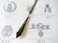 Image 4 of Gothic Vamp Pendant Necklace on 18" Chain, Black & Antique Bronze